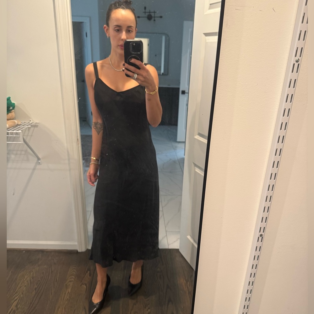 J. Crew Black Slip Dress